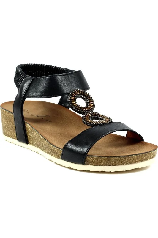 Practical and functional women's footwear solutionsLunar ladies sandal JLH359 Barwell in Black Practical and functional women's footwear solutionsLunar ladies sandal JLH359 Barwell in Black