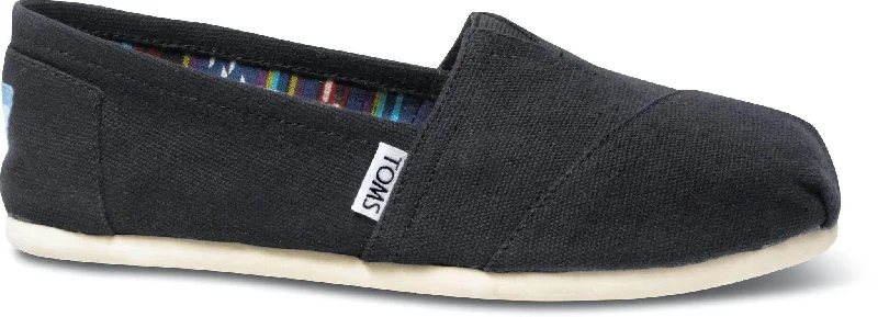 Comfy casual women's shoes for everyday wearTOMS Black Canvas Classic Slip-ons