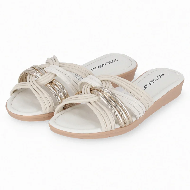 Chic and stylish women's shoes for summerLuxe Light Flip-Flops White & Gold (401.261)