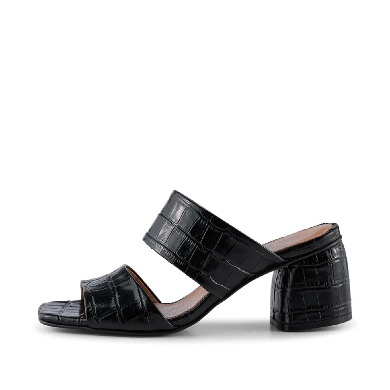 Colorful and vibrant women's shoe patternsRuna mule leather - BLACK CROCO