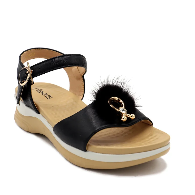 Versatile and elegant women's shoes for any outfitBlack Pu Sandal 079053
