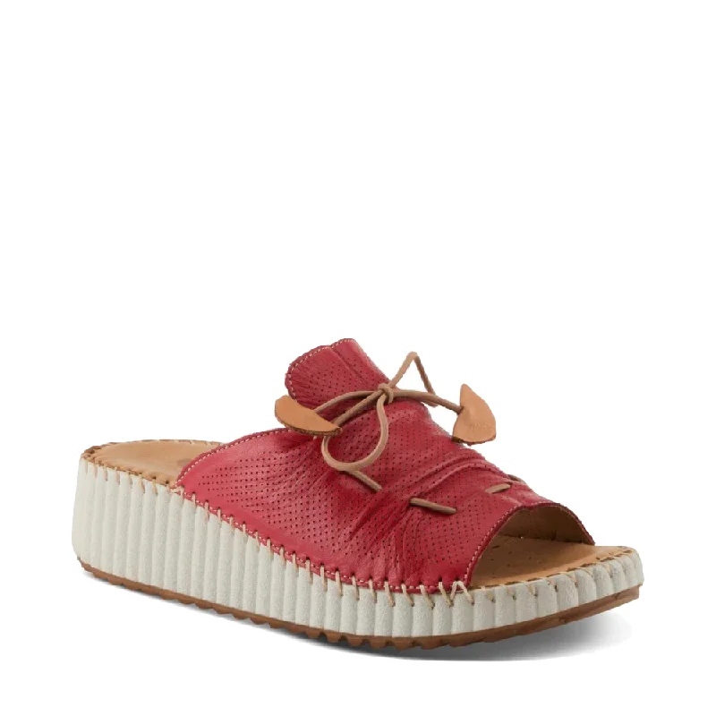 Bold and striking women's shoe fashionsSpring Step Women's Nevelle Slide Wedge Sandal in Red