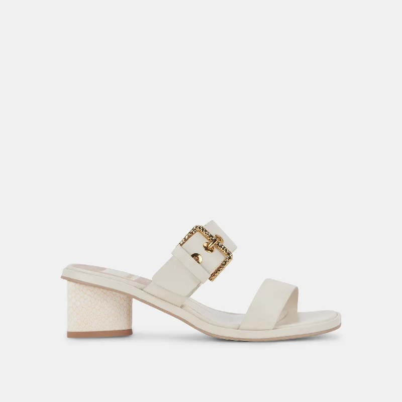 Stylish and comfortable women's shoes for long flightsRIVA SANDALS IVORY LEATHER
