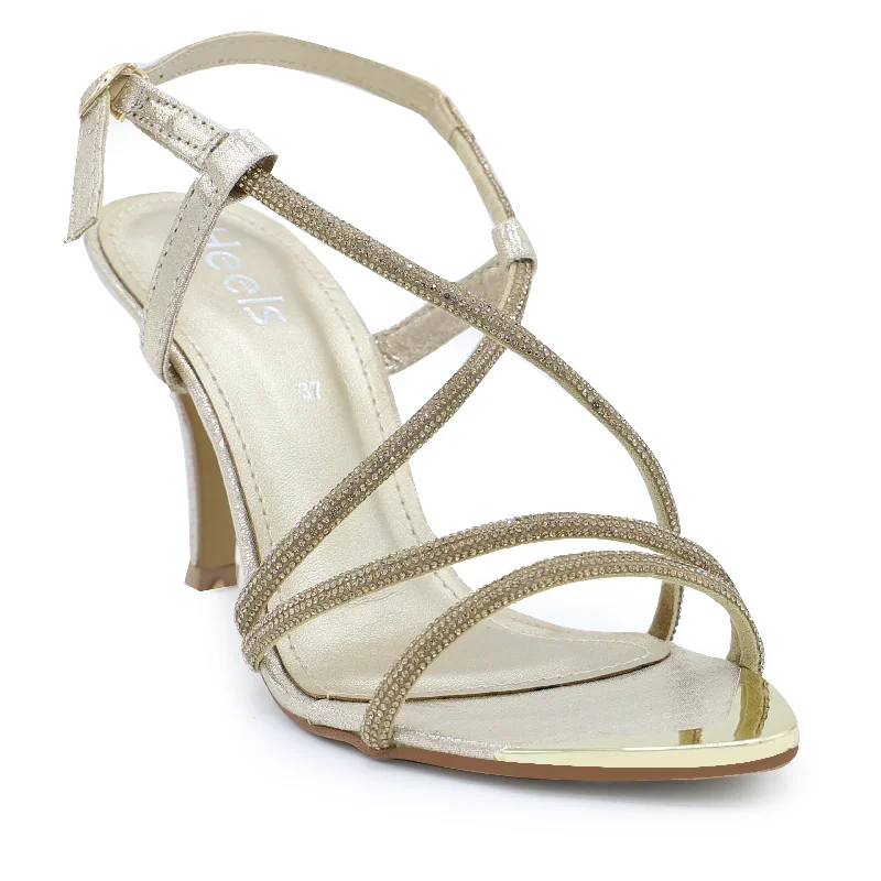 Bold and unique women's shoes for fashion-forward individualsGolden Fancy Sandal 066616