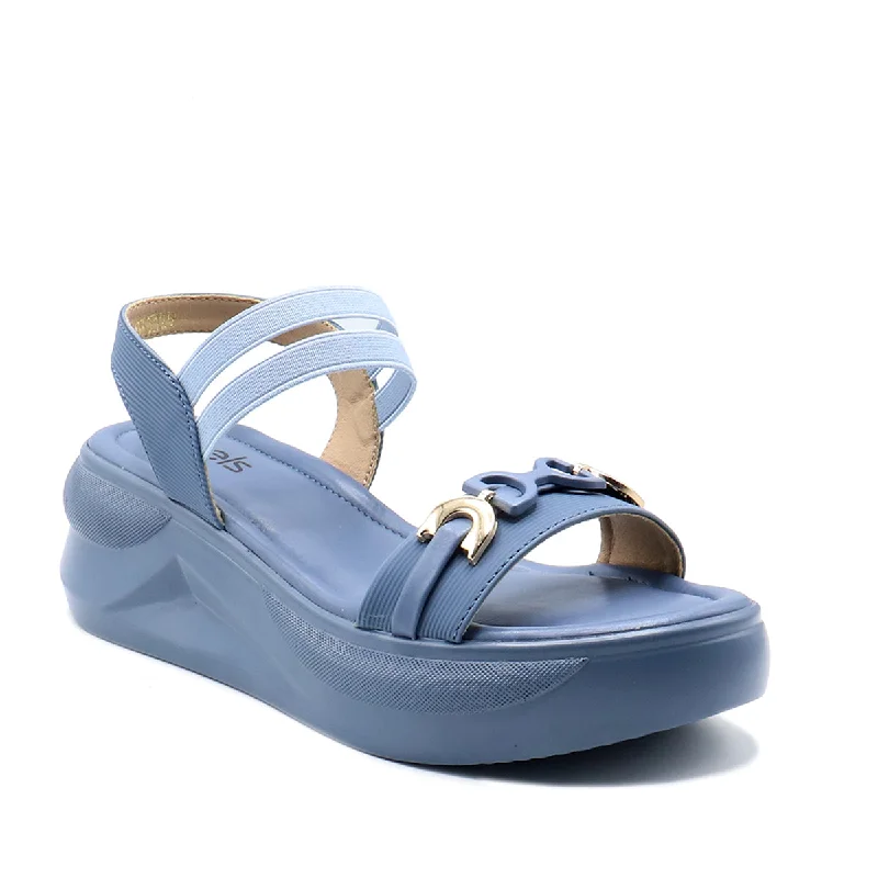 Elegant and sophisticated women's shoes for mature womenBlue Casual Sandal 078126