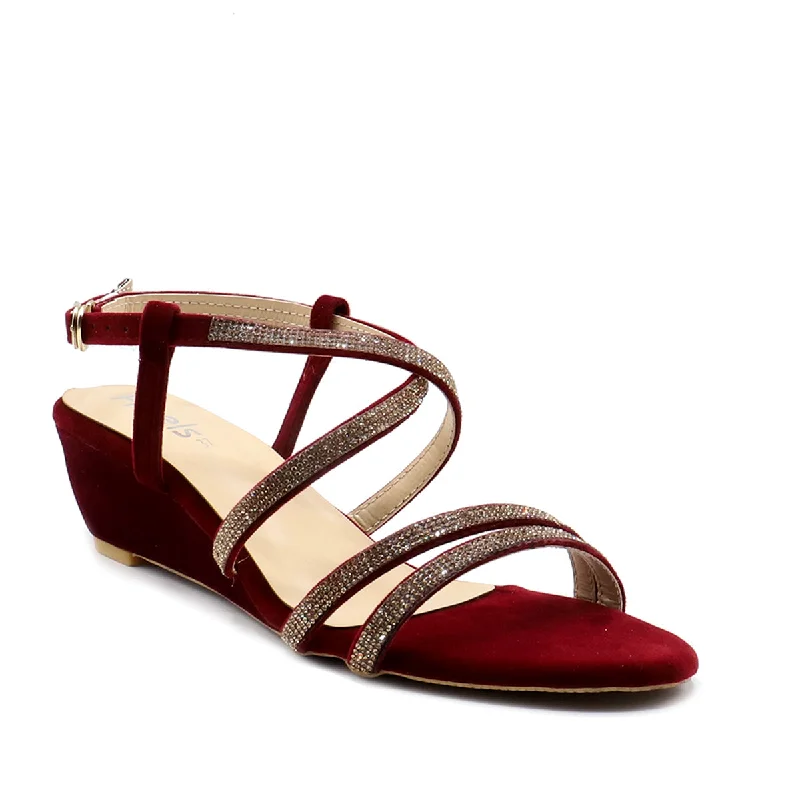 Elegant and sophisticated women's shoes for opera nightsMaroon Fancy Sandal L00660027