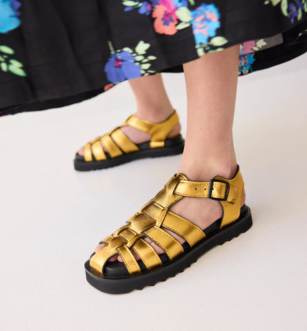 Comfy and stylish women's shoes for everyday eleganceJune Square Toe Warrior Sandal | Gold