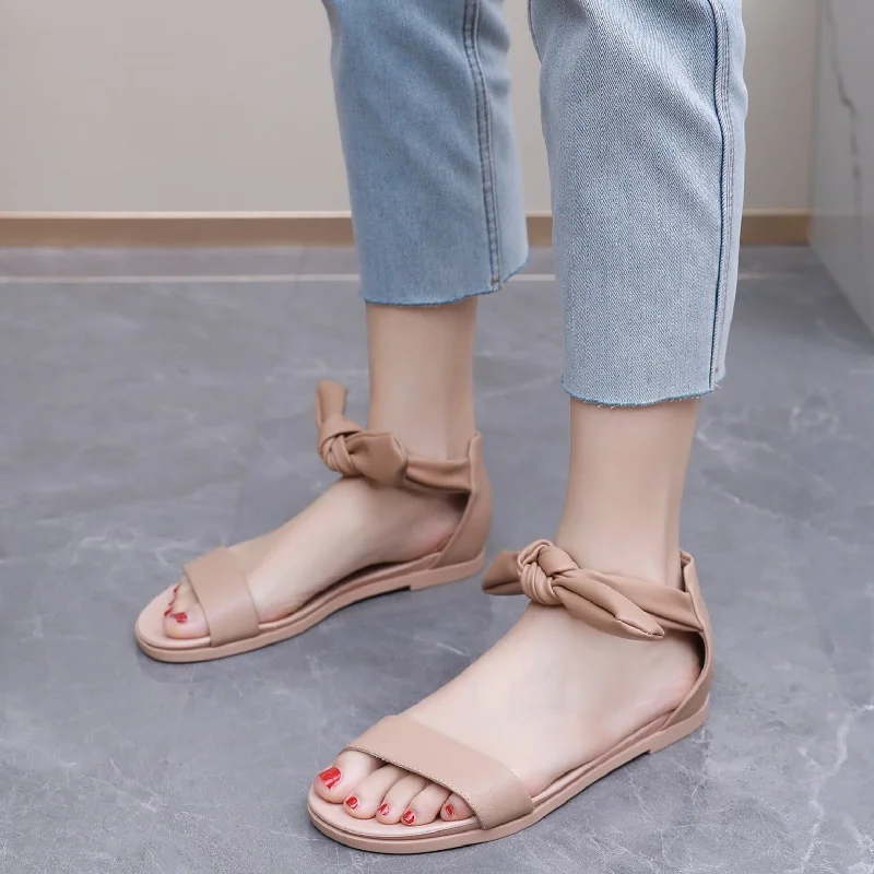 Elegant and refined women's shoe designsWrapped Around Flat Sandals - Nude (418.059)