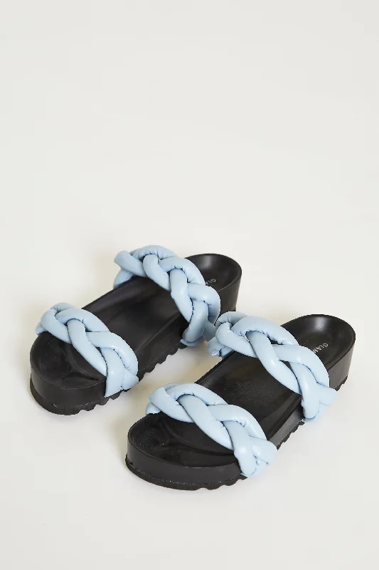 Comfy and stylish women's shoes for walkingGlamorous Blue Plaited Double Strap Sandals
