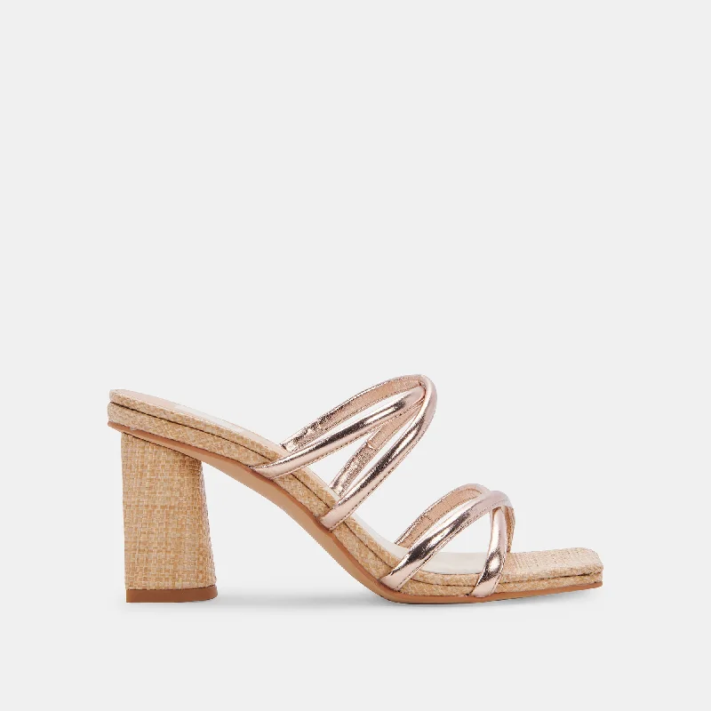 Flattering and stylish women's shoes for petite feetPATSI HEELS ROSE GOLD METALLIC STELLA