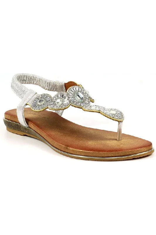 Classy and elegant women's shoes for formal eventsLunar ladies sandal JLH474 Bora in Silver