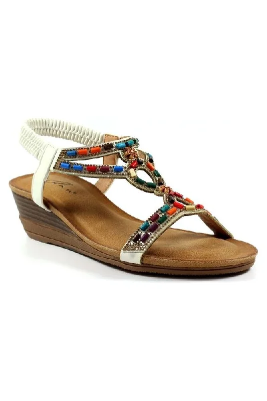 Elegantly stylish women's shoesLunar ladies sandal JLH478 Epsom in White