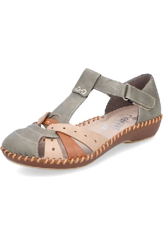 Stylish and elegant women's shoes for weddingsRieker Womens M1655-54 Green Combi