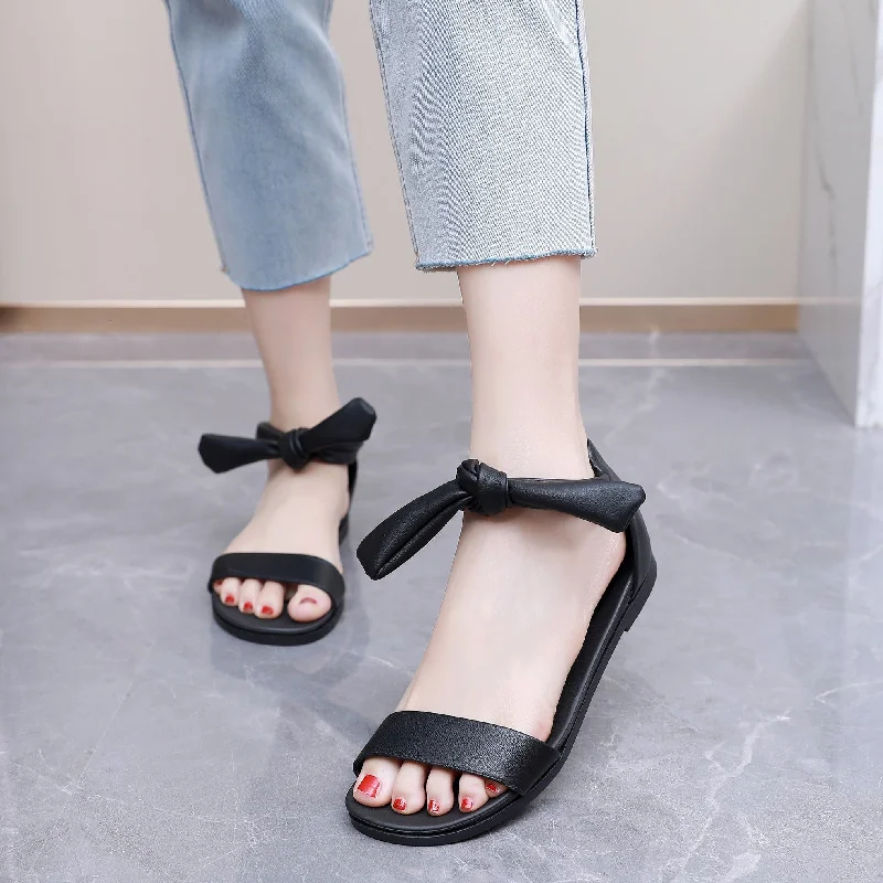 Elegant and sophisticated women's shoes for red carpet eventsWrapped Around Flat Sandals - Black (418.059)