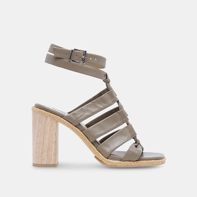 Versatile and chic women's shoes for everyday eleganceOLEMA HEELS DARK OLIVE LEATHER