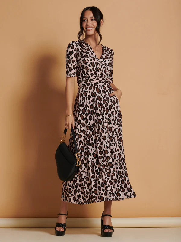 Josie Animal Print Dress, Light Pink