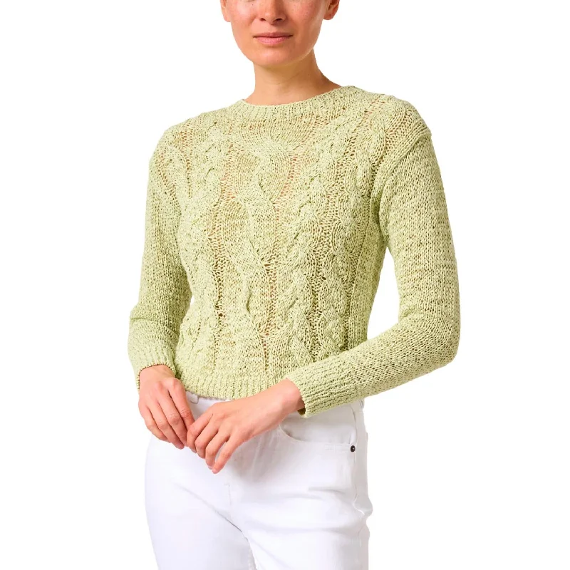 Cable Sweater In Green