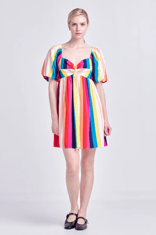 Multi Color Stripe Mini Dress