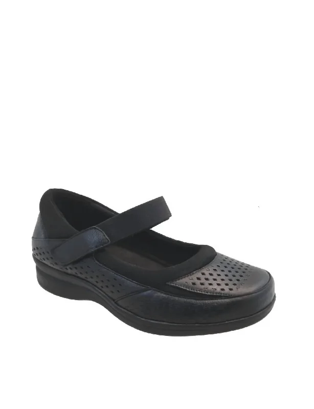 Bella Velcro-Strap Maryjane In Black