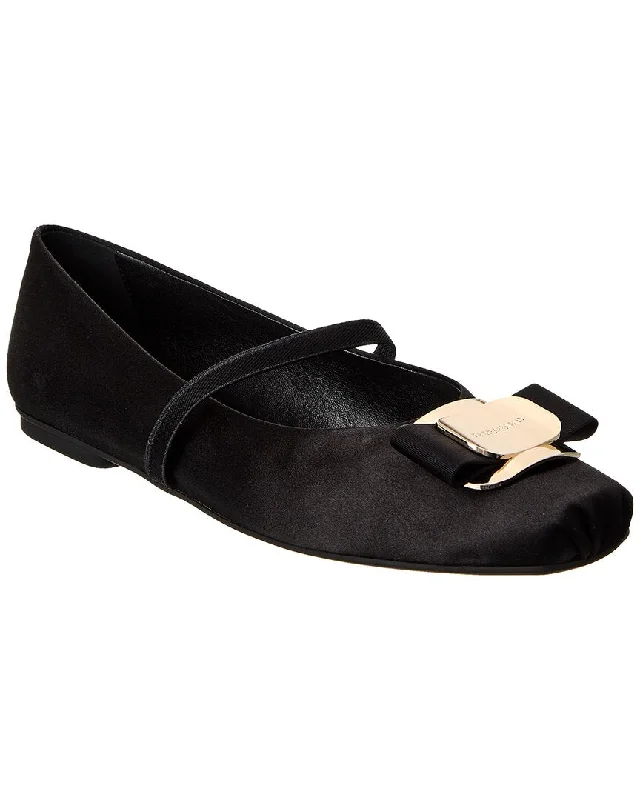 Ferragamo Zina T Satin Ballet Flat