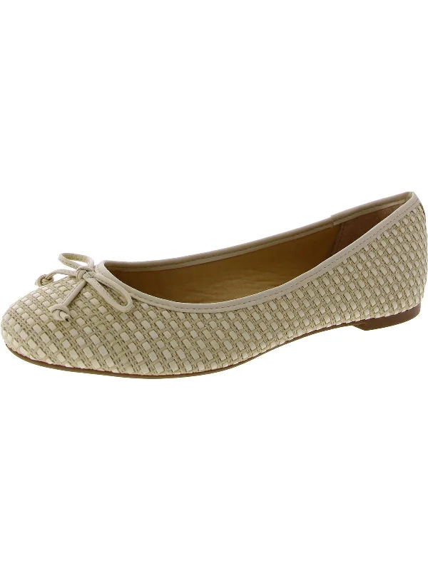 Linda Womens Textured Slip-On Ballet Flats