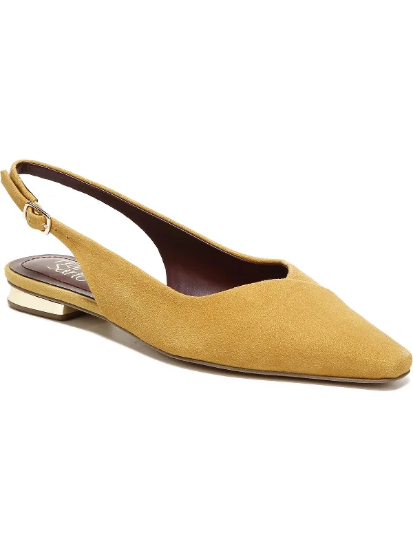 Raena Womens Suede Adjustable Slingbacks