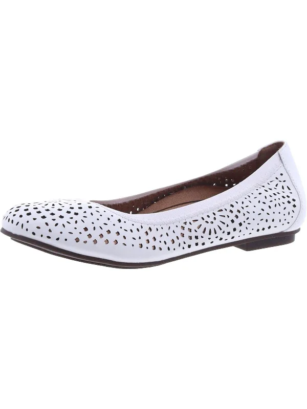 Robyn  Womens Slip On Leather Ballet Flats