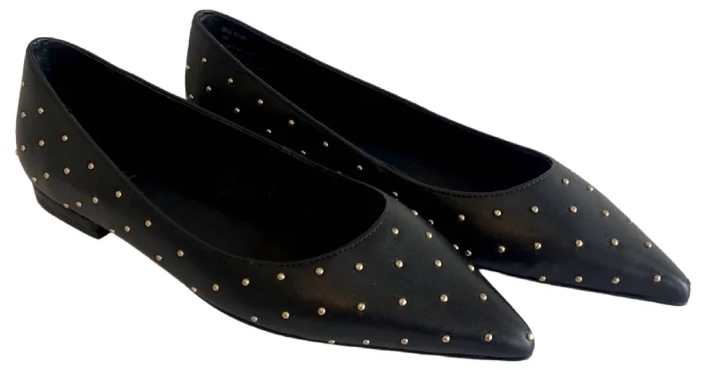 Women's Brie Pointed Flat Shoes In Black/gold