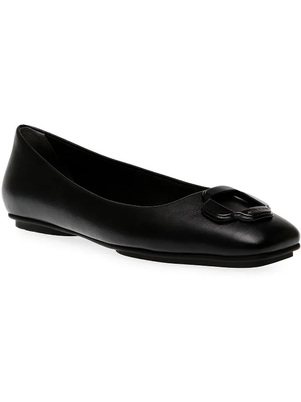 Womens Faux Leather Flat Ballet Flats