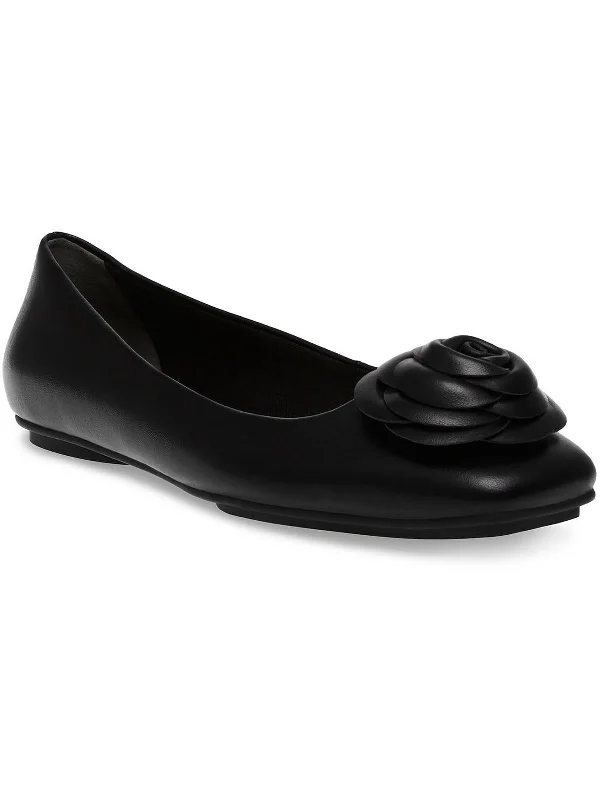 Womens Faux Leather Slip On Ballet Flats