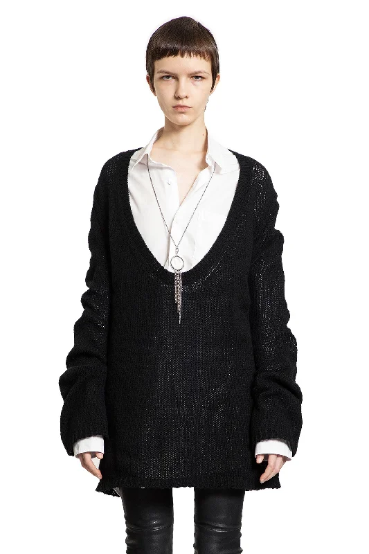 ANN DEMEULEMEESTER WOMAN BLACK KNITWEAR