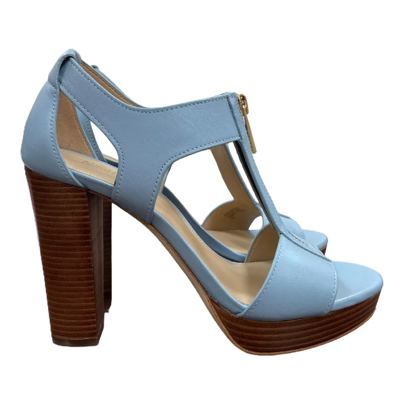 Exotic and bold women's shoe designsBlue Sandals Heels Block By Michael By Michael Kors, Size: 6