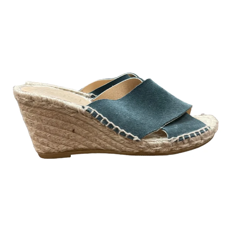 Chic and stylish women's shoes for graduation ceremoniesBlue Sandals Heels Wedge By maypol Size: 7.5