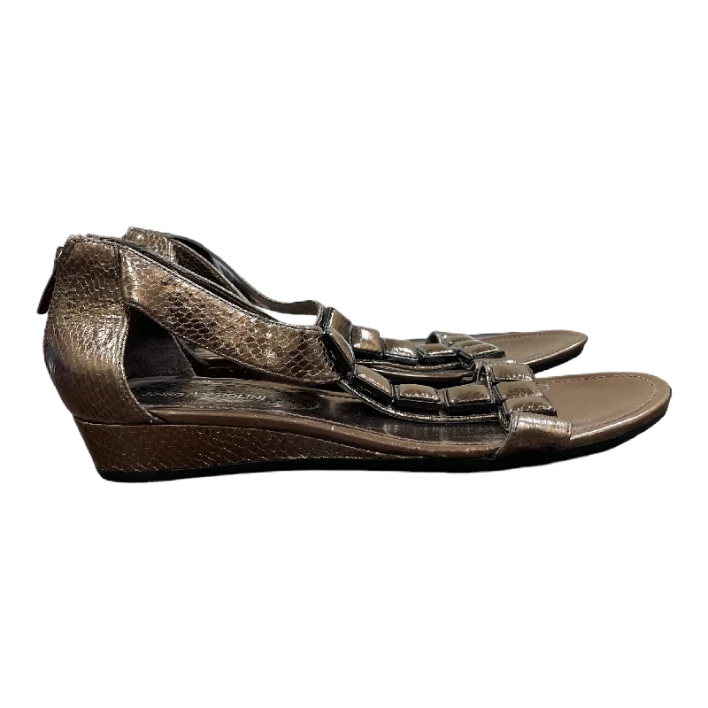 Versatile and adaptable women's shoes for every occasionBronze Sandals Heels Wedge By Enzo Angiolini, Size: 8.5
