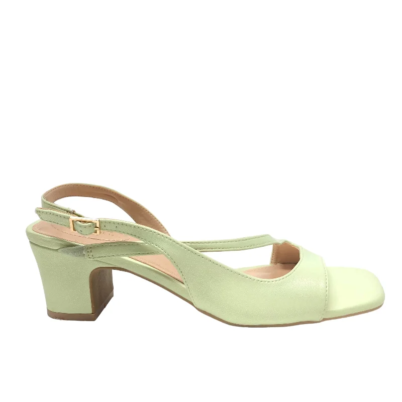 Elegant and refined women's shoe designsGreen Sandals Heels Block Cato, Size 10