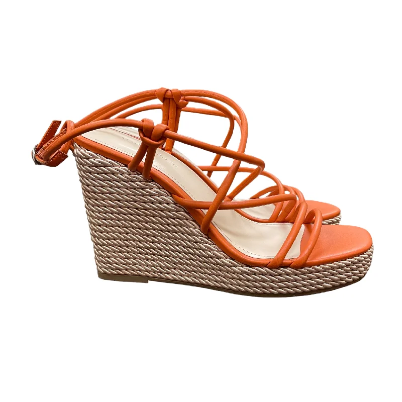 Comfy and stylish women's shoes for lounging around the houseOrange Sandals Heels Wedge By Marc Fisher, Size: 9