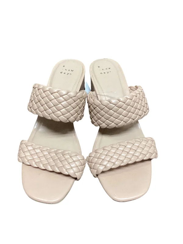 Elegantly stylish women's shoesSandals Heels Block By A New Day In Cream, Size: 7.5