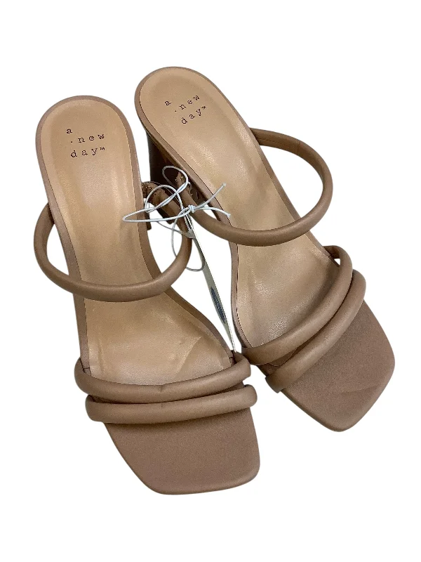 Elegant and sophisticated women's shoes for opera nightsSandals Heels Block By A New Day In Tan, Size: 7
