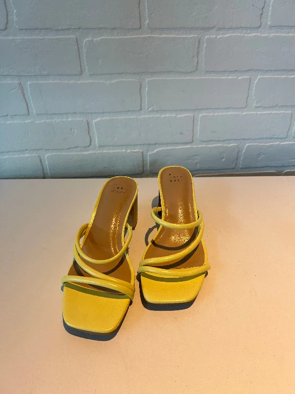 Practical and stylish women's shoes for travelSandals Heels Block By A New Day In Yellow, Size: 6