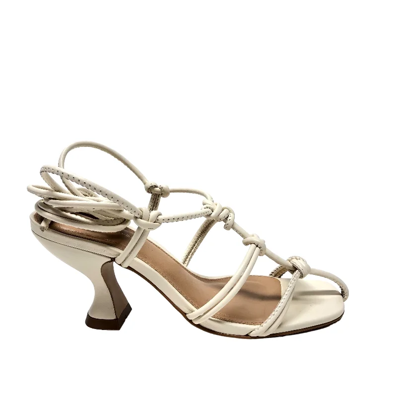 Bold and unique women's shoes for fashion-forward individualsSandals Heels Block By Anthropologie In Cream, Size: 7