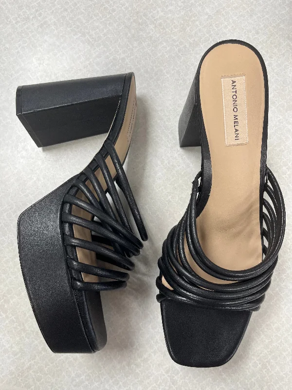 Chic and sophisticated women's footwear for workSandals Heels Block By Antonio Melani In Black, Size: 11