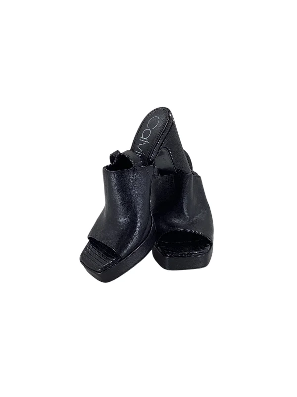 Bold and unique women's shoes for fashion-forward individualsSandals Heels Block By Calvin Klein In Black, Size: 6