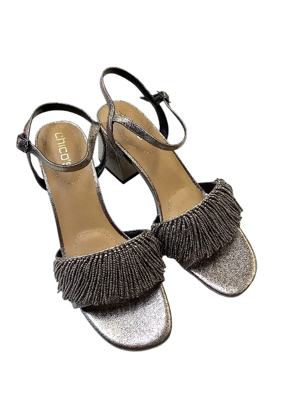 Flattering and stylish women's shoes for wide feetSandals Heels Block By Chicos In Taupe, Size: 9.5