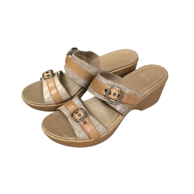 Stylish and comfortable women's shoes for long flightsSandals Heels Block By Dansko In Brown, Size: 9