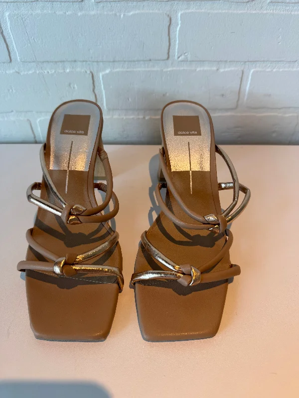 Stylish and supportive women's shoes for high archesSANDALS HEELS BLOCK DOLCE VITA in BROWN, Size: 10