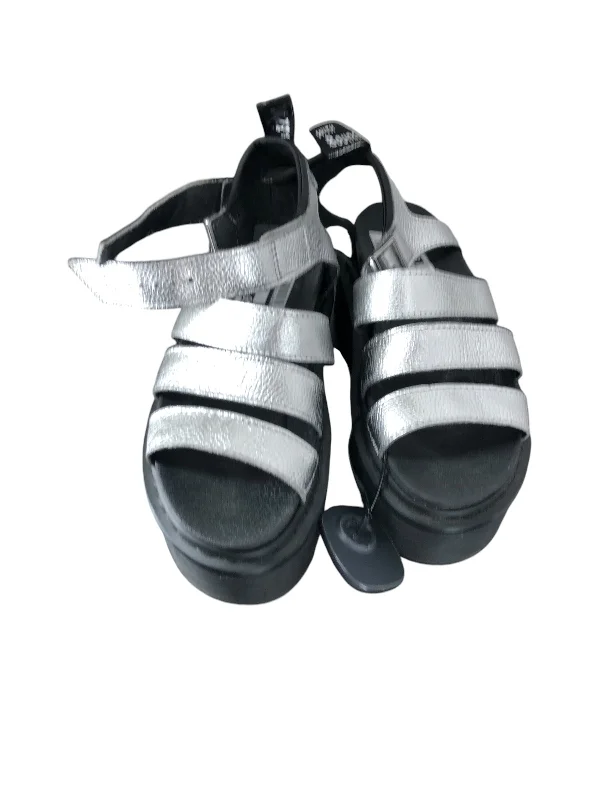 Chic and stylish women's shoes for cocktail partiesSandals Heels Block By Dr Martens In Silver, Size: 6