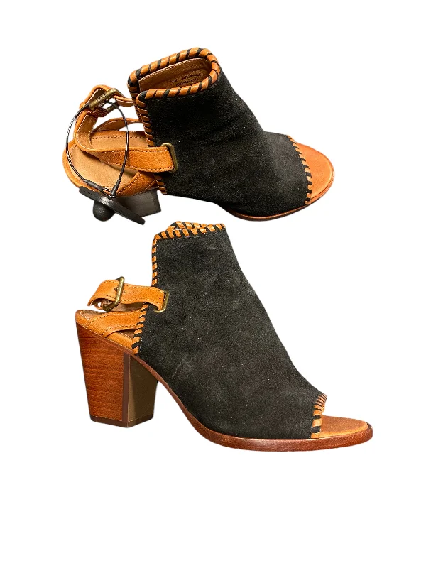 Flattering and figure-hugging women's footwearSandals Heels Block By Frye In Black & Brown, Size: 7.5