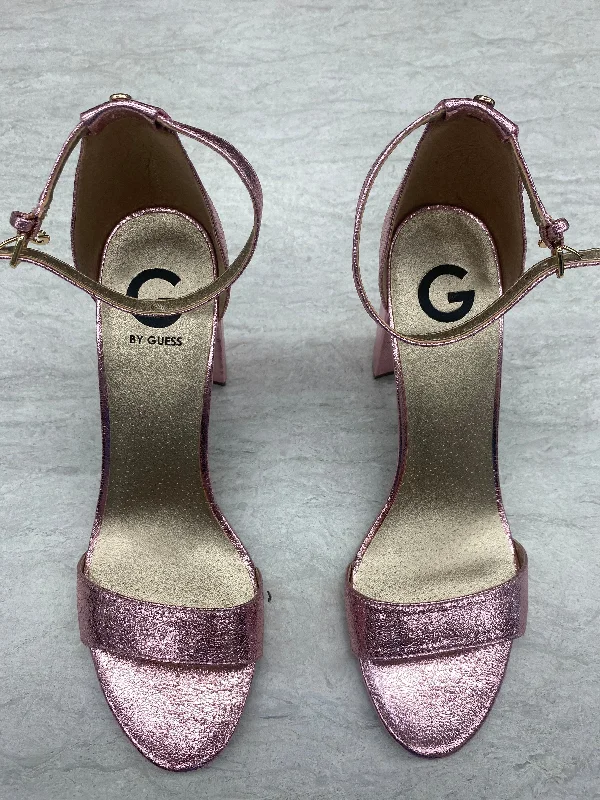 Comfy and stylish women's shoes for walkingSandals Heels Block By Guess In Pink, Size: 10