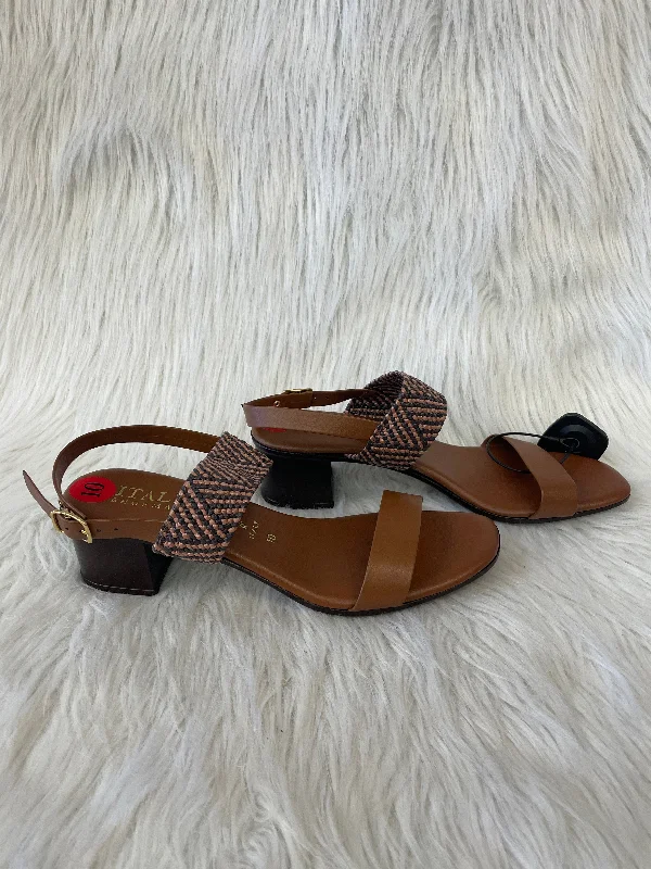 Chic and minimalist women's footwear trendsSandals Heels Block By Italian Shoemakers In Brown, Size: 10