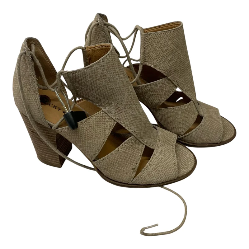 Sleek and modern women's footwear optionsSandals Heels Block By Lucky Brand In Tan, Size: 10